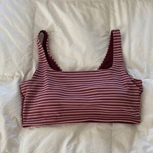 lululemon athletica Pink and Burgundy Striped Sports Bra